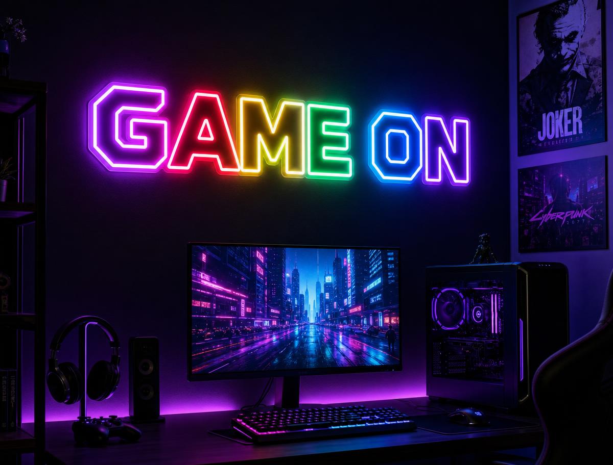 Gaming Neon Sign installed by Halo Sign Co.