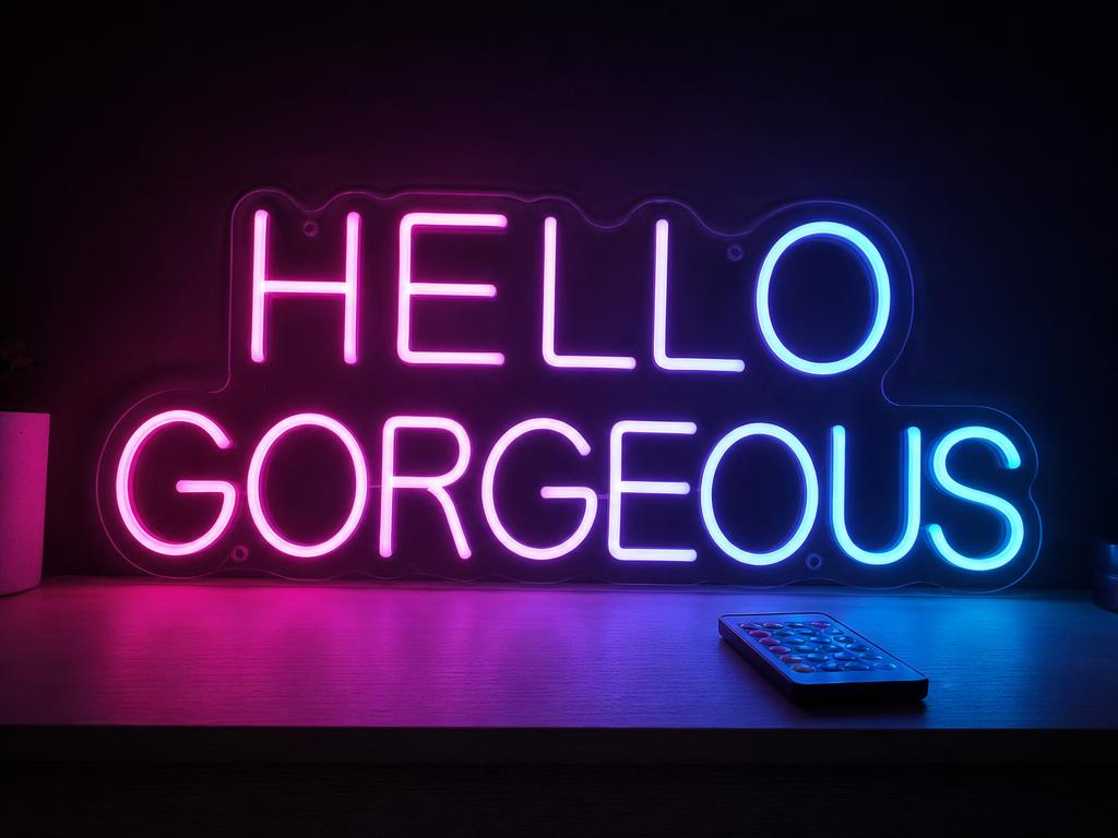 RGBW Neon Sign with RF Remote installed by Halo Sign Co.